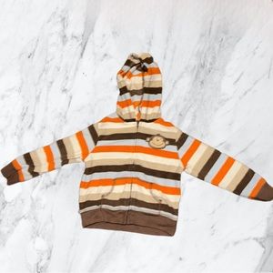 Carters monkey striped zipper hoodie for boys size 24 months